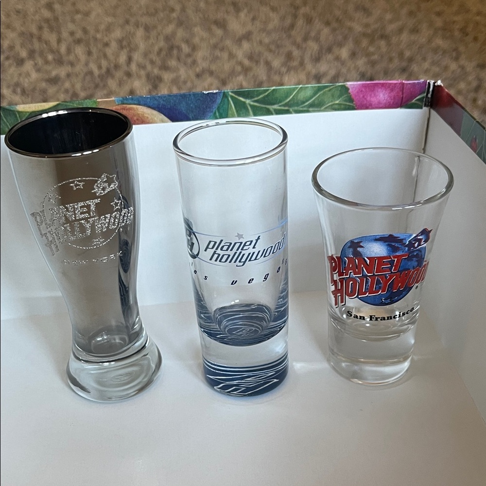 Planet Hollywood Shot Glass Set of 3